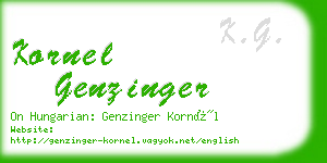kornel genzinger business card